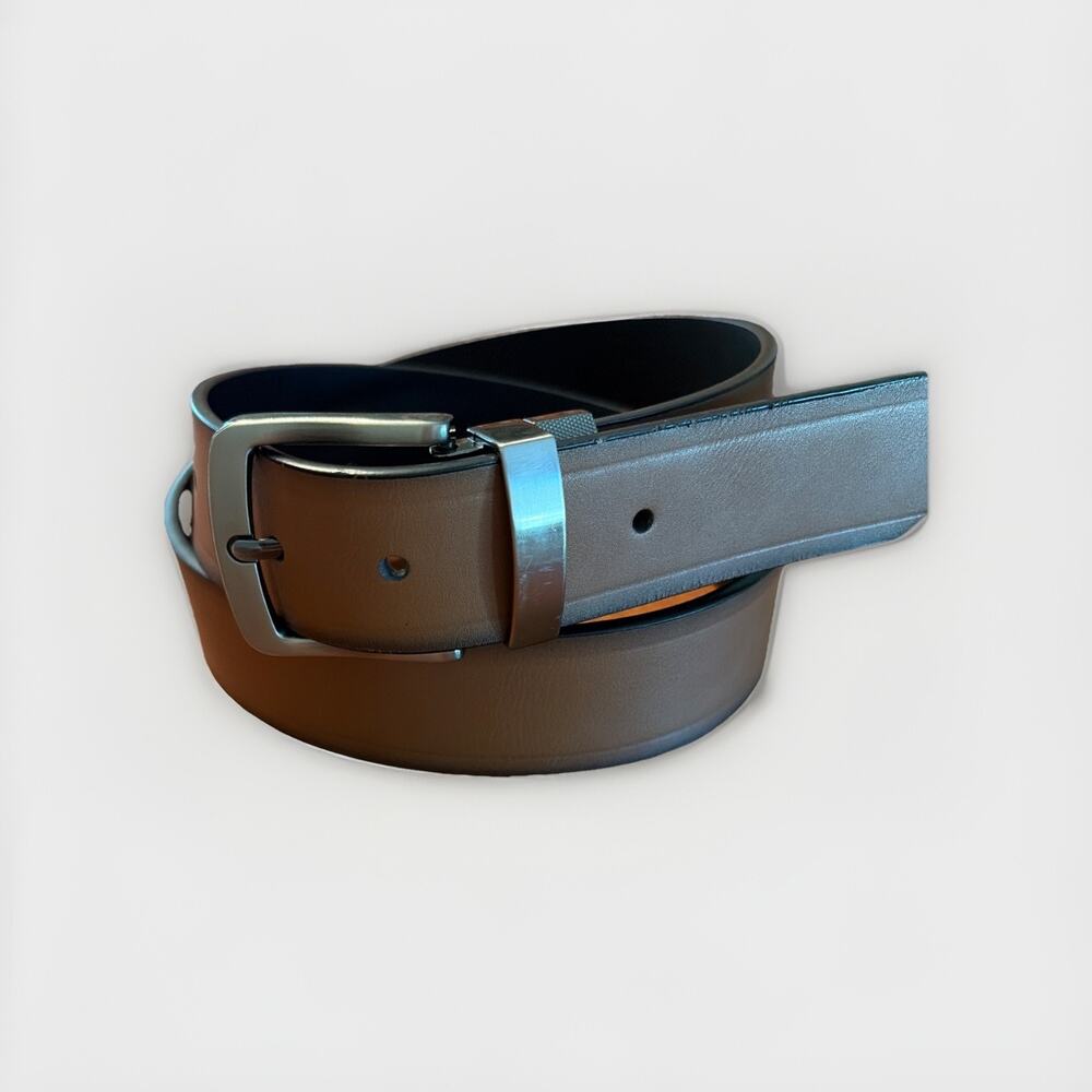 DICKIES men's size 38 Genuine Leather Belt Reverisble Tan/Black